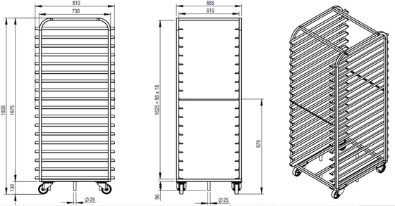 Rk Bakeware China-Flatpack de acero inoxidable y soporte para horno doble